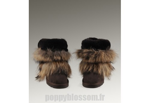 Bottes Ugg excellente qualité-206 court en fourrure de renard noir?